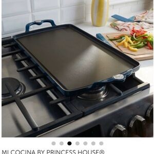 Princess House Blue Reversible Stove Griddle